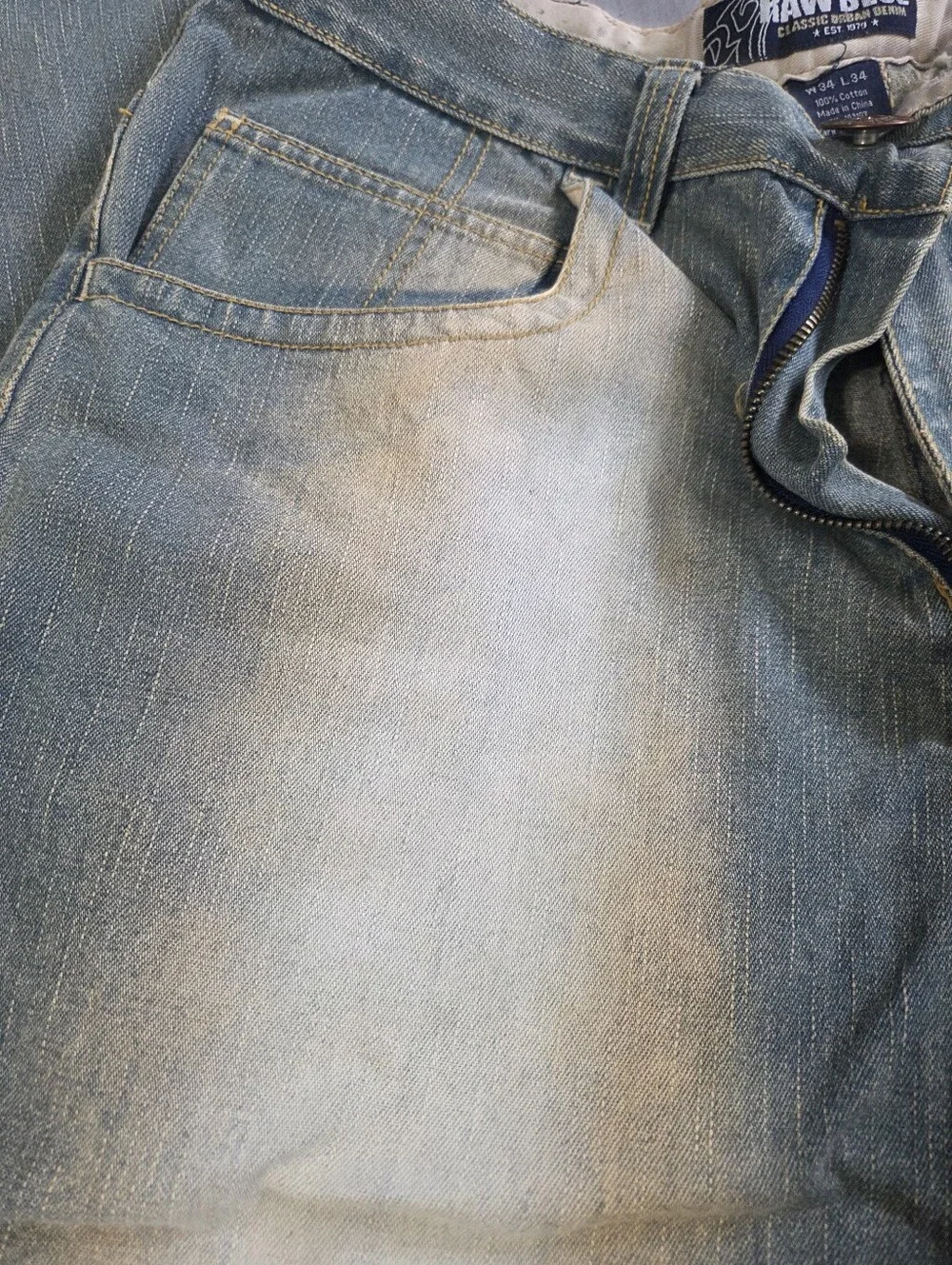 RAW BLUE Classic Urban Denim Men's Jeans, Size: 34Wx34L